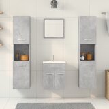  4-dijelni set kupaonskog namještaja siva boja betona drveni | shoptok.hr