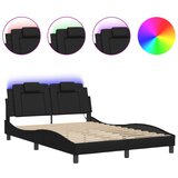 Furnova Posteljni okvir z LED lučkami črn 140x190 cm umetno usnje, (21937214) | Shoptok.si