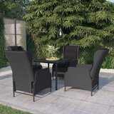 5-dijelni vrtni blagovaonski set tamnosivi Siva Dužina stola 80 cm | shoptok.hr