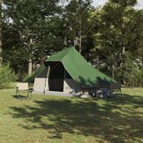 vidaXL Družinski šotor Tipi Zeleni 10-osebni vodoodporen | Shoptok.si