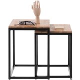 MID.YOU KLUBSKA MIZA, 50/50/40 cm črna, barve hrasta | Shoptok.si