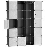 Songmics Omara z 2 obešaloma za oblačila 180 x 145 x 37 cm Črna, Schwarz, 143 x 178 x 36 cm, (21387870) | Shoptok.si
