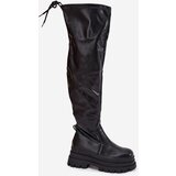 Boto Womens Knee High Boots On Chunky Platform Black Erisna | Eponuda.ba