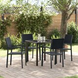 vidaXL 5-delni set jedilnega pohištva črna poli rattan | Shoptok.si