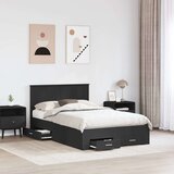  Konstrukcija postelje Črna 135 x 190 cm Konstruiran les, (5000104479) | Shoptok.si