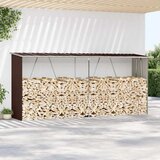  Vrtna ostava za drva od pocinčanog čelika 330x84x152 cm smeđa | shoptok.hr