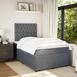 Box spring krevet s madracem tamnosivi 120 x 200 cm baršunasti | shoptok.hr