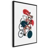  Slika - Cycling Race. Competitors on a Light Background - Illustration 80x120 U crnom drvenom okviru | shoptok.hr