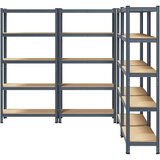 vidaXL Regal s policami 5-nadstropni 4 kosa antracit jeklo in inž. les | Shoptok.si