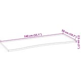  Ploča za radni stol 140x50x2,5cm netretirane masivne hrastovine | shoptok.hr