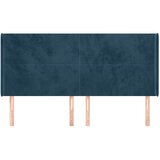  Uzglavlje s ušima tamnoplavo 203x16x118/128 cm baršunasto | shoptok.hr