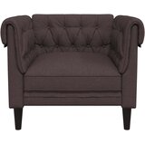  Fotelja Chesterfield tamnosmeđa od tkanine | shoptok.hr