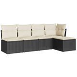 Maison Chic Seti vrtnega pohištva - Vrtna garnitura - Vrtni pohištvo set 5-delna z blazinami črn poli ratan, (21820827) | Shoptok.si