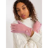 Fashion Hunters Light pink women's gloves with button