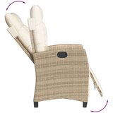  Vrtna garnitura - 7-dijelni vrtni blagovaonski set od poliratana s jastucima bež - bež i krem Stakl 6 | shoptok.hr