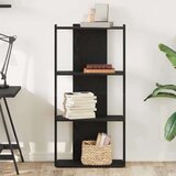 vidaXL Knjižna omara 3-nadstropna črna 60x30x120 cm inženirski les | Shoptok.si