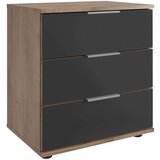 MID.YOU nočna omarica, siva, barve hrasta, barve aluminija | Shoptok.si