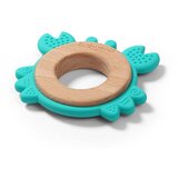 BabyOno Silikonsko drvena grickalica za zube Rak, Mint | shoptok.hr