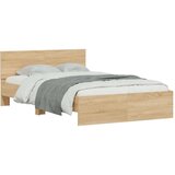 vidaXL Posteljni okvir z vzglavjem sonoma hrast 120x200 cm | Shoptok.si