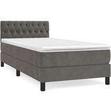 Box spring krevet s madracem tamnosivi 90x190 cm baršunasti | shoptok.hr