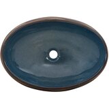 Nadgradni umivaonik smeđe-plavi ovalni 59x40x15 cm keramički | shoptok.hr