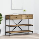 vidaXL Konzolna miza iz umetniškega hrasta 100x34.5x75 cm iz inženirskega lesa | Shoptok.si