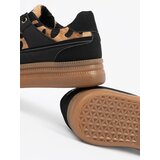 Shelvt Women's black sneakers with leopard print inserts | Shoptok.si