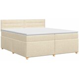  Boxspring krevet s madracem Krem 200 x 200 cm Tkanina | shoptok.hr
