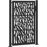vidaXL Vrtna vrata črna 105x155 cm Oblikovanje jeklene sledi | Shoptok.si