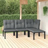 Maison Chic Seti vrtnega pohištva - Vrtna garnitura - Vrtni pohištvo set 4-delna črn in siv poli ratan, (21809061) | Shoptok.si