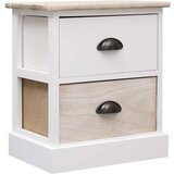 Maison Chic Dvo delni komplet Nočne omarice - Nočne mize bele in naravne 38x28x45 cm les pavlovnije, (21687594) Cene