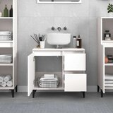 vidaXL Kopalniška omarica bela 65x33x60 cm inženirski les | Shoptok.si