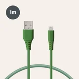 kabel za prijenos podataka, Soft, USB-A na lightning, 1.0m, zeleni