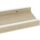  Stenske police 4 kosi bele in sonoma hrast 40x9x3 cm, (20765052) | Shoptok.si