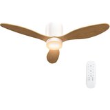 HOMCOM stropni ventilator z lučjo plastika Ø115 x 20V cm naravni les, (5000238783) | Shoptok.si