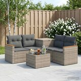  Set sofe 6 kom. Siva i tamno siva Poli Rattan i čelik | shoptok.hr