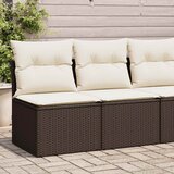  2-dijelni set vrtnih sofa poliratan i bagrem s jastucima smeđi | shoptok.hr
