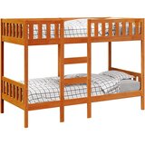 Krevet na kat voštano smeđi 90x200 cm od masivne borovine | shoptok.hr