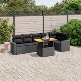 vidaXL 7-dijelni set vrtnih sofa od poliratana s jastucima crni | shoptok.hr