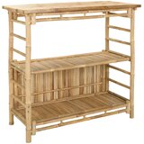 Vanjski bar stol s pohranom Prirodna 110 x 50 x 105 cm Bambus | shoptok.hr