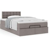 vidaXL Otomanski posteljni okvir z vzmetnico taupe 120x190 cm blago, (21610696) | Shoptok.si