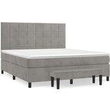 Box spring postelja z vzmetnico svetlo siva 180x200 cm žamet, (20999187) | Shoptok.si