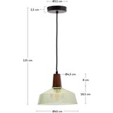 Kave Home Zelena/u tamnoj prirodnoj boji viseća svjetiljka sa staklenim sjenilom ø 40 cm Silex – | shoptok.hr