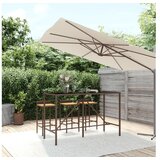  barski stol sa staklenom pločom smeđi 180x70x110 cm poliratan | shoptok.hr