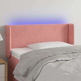 vidaXL LED posteljno vzglavje roza 103x16x78/88 cm žamet, (20933944) | Shoptok.si
