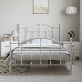  Metalni okvir kreveta uzglavlje i podnožje bijeli 100x200 cm | shoptok.hr