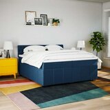  Krevet s oprugama i madracem plavi 200 x 200 cm od tkanine | shoptok.hr