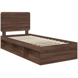 Krevetna konstrukcija s uzglavljem Smeđi hrast 90 x 200 cm | shoptok.hr