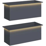  Vrtna posuda za sadnju s LED svjetlom 2 kom. Antracit - Antracit 40 x 100 x 40 cm 2 | shoptok.hr