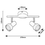 Rabalux spot lampa 2XGU10 konrad metalik 73012 cene